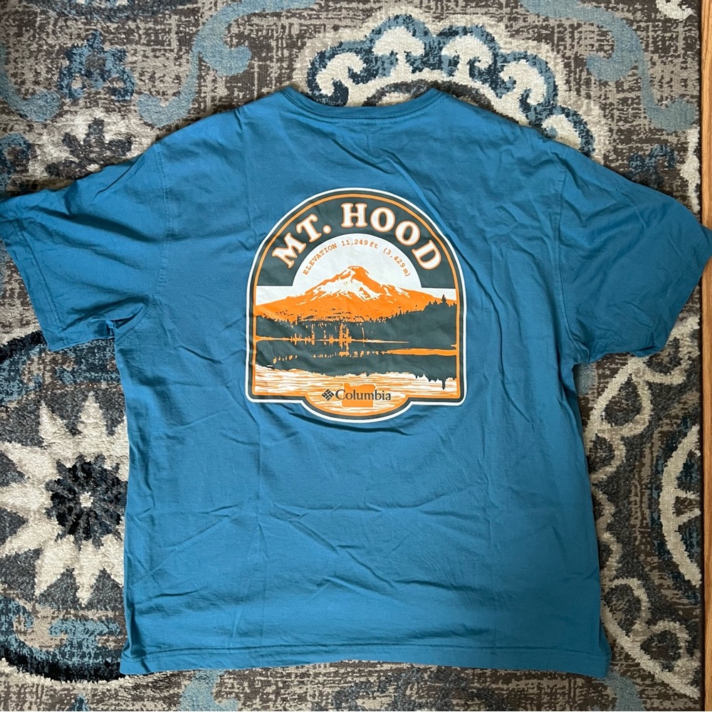 Columbia Teal Mt. Hood Men’s Graphic Tee Size XL